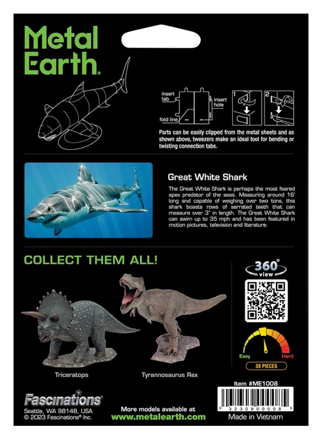 Металевий 3D конструктор "Біла акула", Metal Earth, ME1008 - зображення 8