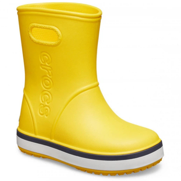 Дитячі гумові чоботи Crocs Crocband Rain Boot kids 29 р 17.5-18.3 см Жовті 205827-C12 Yellow/Navy - зображення 2