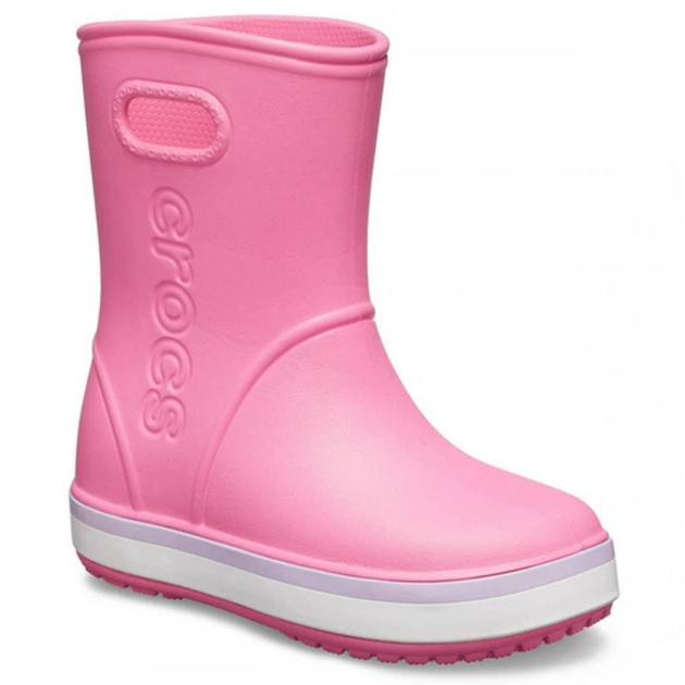 Дитячі гумові чоботи Crocs Crocband Rain Boot kids 33 р 20.1-20.8 см Рожевий 205827-J2 Lemonade/Lavender - зображення 2