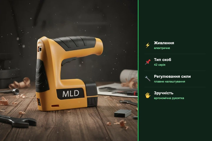 Электростеплер аккумуляторный MLD AT-ST42 для скоб и гвоздей, Степлер строительный электро USB для мебели 57701/59 - изображение 3