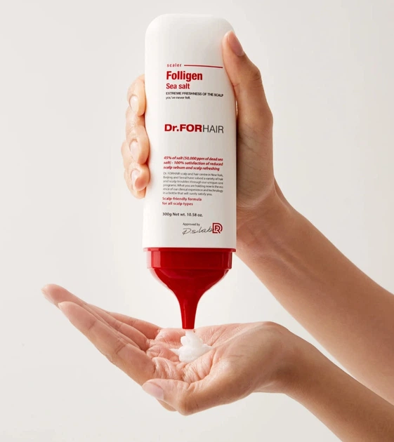 Пілінг для шкіри голови із сіллю мертвого моря Dr.Forhair Sea Salt Scaler 300 г - зображення 2