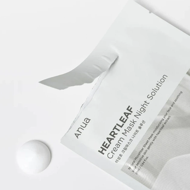 Успокаивающая тканевая маска с гуттуиниие Anua Heartleaf Cream Sheet Mask Night Solution 25 мл - изображение 2