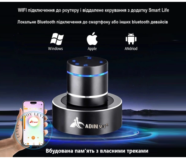 Портативная Виброколонка Adin X1-WiFi - 42 Ватт bluetooth 5.0 Чёрный - изображение 3