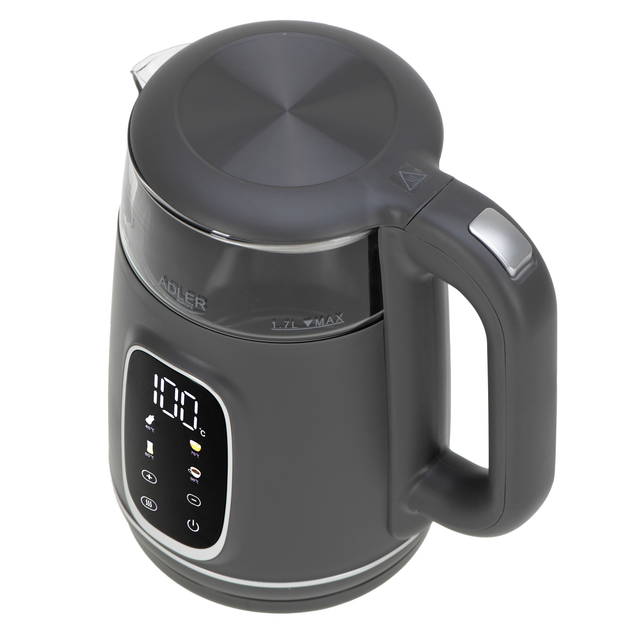 Чайник з регулятором температури Adler AD 1305 GS grey silver 1,7L LED 40–100°C - изображение 5