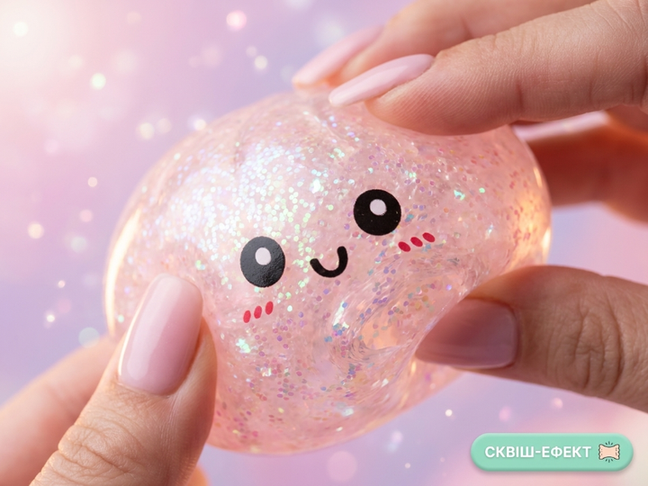 Антистрес іграшка Булочка Пельмень Сквіш 10 см Squishy Dumpling з блискітками kawaii колір сюрприз - зображення 6