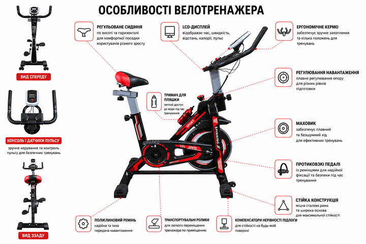 Велотренажер механический Vel-01 для дома и фитнеса до 150 кг с регулировкой сиденья и руля 15 кг маховик для кардиотренировок - Фото 3 Велотренажер механический Vel-01 для дома и фитнеса до 150 кг с регулировкой сиденья и руля 15 кг маховик для кардиотренировок - изображение 3