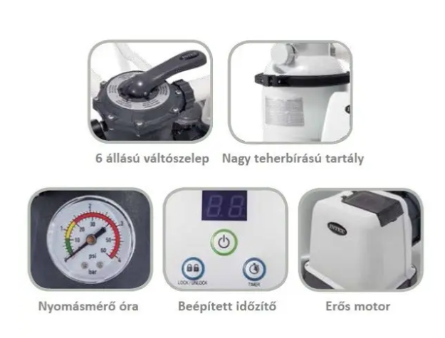 Пісочний фільтр-насос для очищення води в басейні Intex 26652 Фільтрувальна установка 12000л/год, 550 W - зображення 4