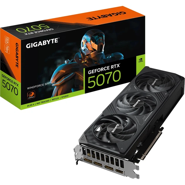 Відеокарта GIGABYTE GeForce RTX 5070 WINDFORCE SFF 12G (GV-N5070WF3-12GD) (EU) - Фото 1 Відеокарта GIGABYTE GeForce RTX 5070 WINDFORCE SFF 12G (GV-N5070WF3-12GD) (EU) - изображение 1