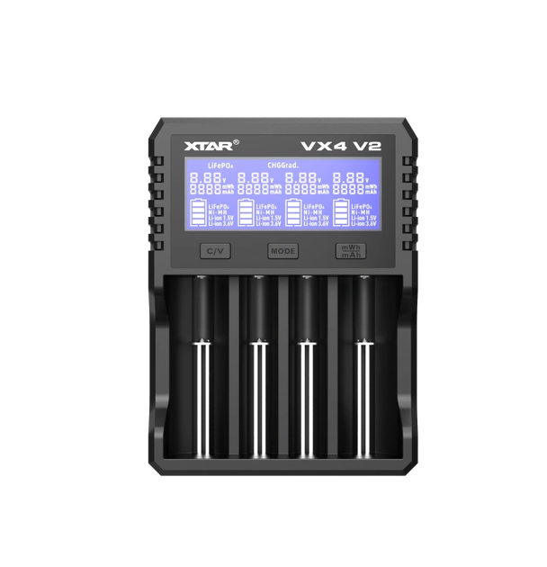 Зарядний пристрій XTAR VX4 V2 Type-C 10440~32650 1.5V/3.6V/3.7V Li-ion, 3.2V LiFePo4, 1.2V Ni-Mh, 3.2V LiFePo4 із дисплеєм QC3.0 | заряд - 3Ax1, 2Ax2, 1Ax4, 0.5Ax4, 0.25Ax4 | 4 слоти KIT - Фото 2 Зарядний пристрій XTAR VX4 V2 Type-C 10440~32650 1.5V/3.6V/3.7V Li-ion, 3.2V LiFePo4, 1.2V Ni-Mh, 3.2V LiFePo4 із дисплеєм QC3.0 | заряд - 3Ax1, 2Ax2, 1Ax4, 0.5Ax4, 0.25Ax4 | 4 слоти KIT - изображение 2