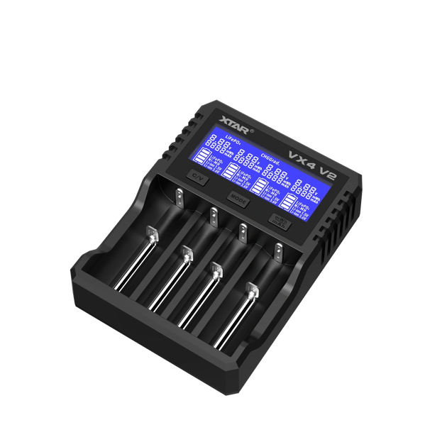 Зарядний пристрій XTAR VX4 V2 Type-C 10440~32650 1.5V/3.6V/3.7V Li-ion, 3.2V LiFePo4, 1.2V Ni-Mh, 3.2V LiFePo4 із дисплеєм QC3.0 | заряд - 3Ax1, 2Ax2, 1Ax4, 0.5Ax4, 0.25Ax4| 4 слоти SET із БЖ PD20W - изображение 3