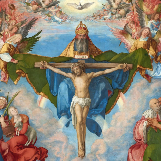 Интерьерная картина Поклонение Святой Троице, Дюрер, Durer, Adoration of the Trinity, 36×30 см (id6985) - изображение 5