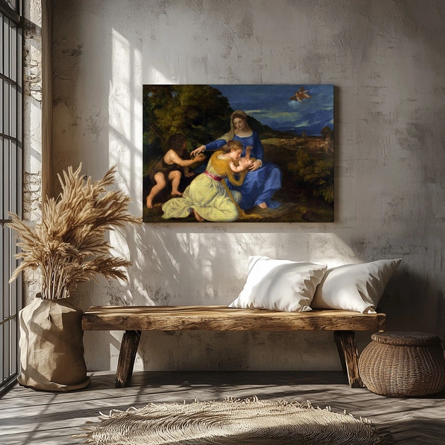 Інтер'єрна картина Мадонна Альдобрандіні, Тіціан, Titian, Aldobrandini Madonna, 30×42 см (id6978) - зображення 3
