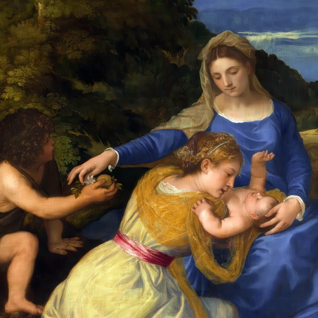 Інтер'єрна картина Мадонна Альдобрандіні, Тіціан, Titian, Aldobrandini Madonna, 30×42 см (id6978) - зображення 6