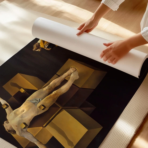Постер Гиперкубическое тело, Сальвадор Дали, Salvador Dalí, Corpus Hypercubus, абстракционизм, A3 42×28 см (id6996) - изображение 3