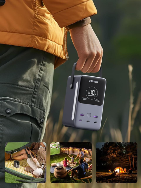 Павербанк 48000 mAh 300W Ugreen PB770 зовнішній акумулятор power bank на 5 портів з швидкою зарядкою PD QC LED підсвіткою портативний універсальний для ноутбука телефона планшета роутера - зображення 9