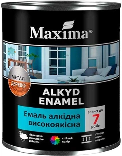 Емаль алкідна високоякісна, біла МАТОВА, ТМ "Maxima" -2,3 кг - Фото 1 Емаль алкідна високоякісна, біла МАТОВА, ТМ "Maxima" -2,3 кг - зображення 1