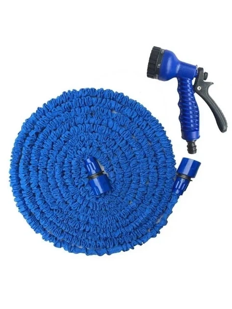 Садовий шланг для поливу V-Hose Pro 120 м Синій: саморозтяжний шланг-гармошка з розпилювачем (7 режимів) - Фото 8 Садовий шланг для поливу V-Hose Pro 120 м Синій: саморозтяжний шланг-гармошка з розпилювачем (7 режимів) - зображення 8