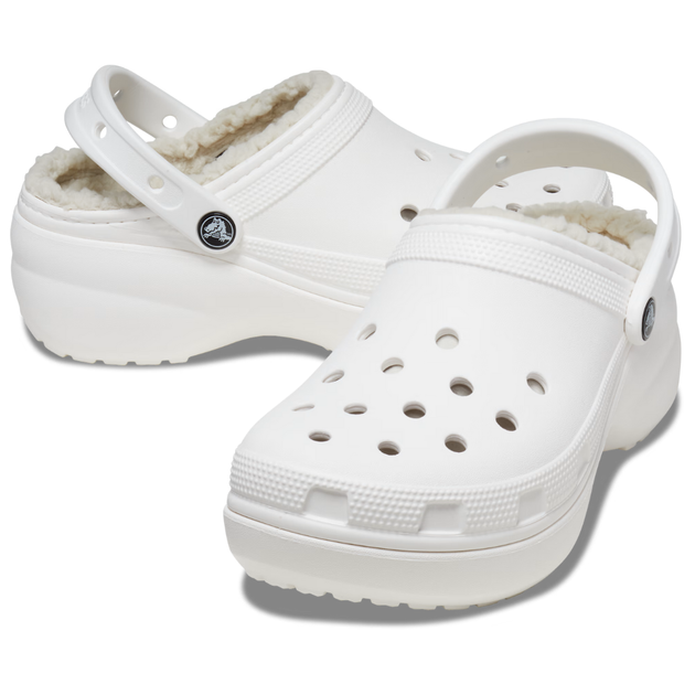 Зимові сабо на високій платформі Crocs Classic Platform Lined Clog 38-39 р 24.3-24.8 см Білі 207938 M6/W8 White - Фото 3 Зимові сабо на високій платформі Crocs Classic Platform Lined Clog 38-39 р 24.3-24.8 см Білі 207938 M6/W8 White - зображення 3