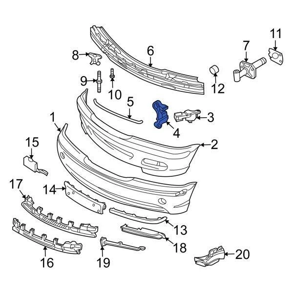 Крепление переднего бампера BMW 3-Series E46 2001-2005, левое, под фарой, AVTM, 51117030619, 181401933 - изображение 2