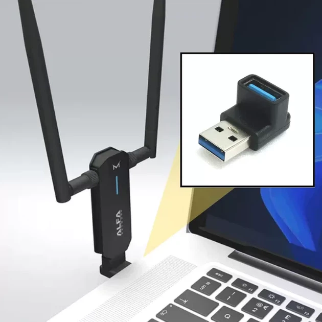 Wi-Fi USB адаптер Alfa Network AWUS036AXM - Фото 2 Wi-Fi USB адаптер Alfa Network AWUS036AXM - зображення 2