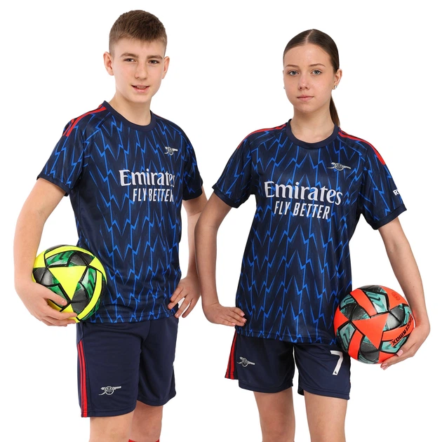 Форма футбольная детская с символикой футбольного клуба ARSENAL гостевая 2026 SP-Sport CO-7350 Размер 30 Синий-черный - изображение 2