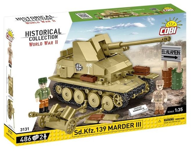 Конструктор Cobi HC WWII SD.KFZ.139 Marder III 486 елементів 3131 (5902251031312) - Фото 1 Конструктор Cobi HC WWII SD.KFZ.139 Marder III 486 елементів 3131 (5902251031312) - зображення 1