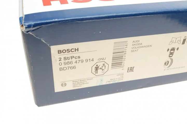 Тормозные диски BOSCH 0986479914 Skoda Rapid, Roomster, Octavia, Fabia; Volkswagen Bora, Polo, Golf; Audi A3, A1; Seat Ibiza, Toledo, Leon, Cordoba JZW615301D, 6R0615301D, 6R0615301A - Фото 5 Тормозные диски BOSCH 0986479914 Skoda Rapid, Roomster, Octavia, Fabia; Volkswagen Bora, Polo, Golf; Audi A3, A1; Seat Ibiza, Toledo, Leon, Cordoba JZW615301D, 6R0615301D, 6R0615301A - зображення 5