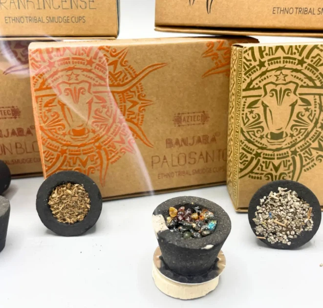 Смолисті арома чаші Біла шавлія Resin Cups White Sage 6 шт. в уп. Banjara 8901234569115 - зображення 3