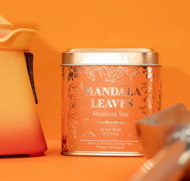 Органічний чай ройбуш у банці Велика Китайська Стіна Rooibos Great Wall of China 50г Mandala Leaves 5056368353468 - зображення 2