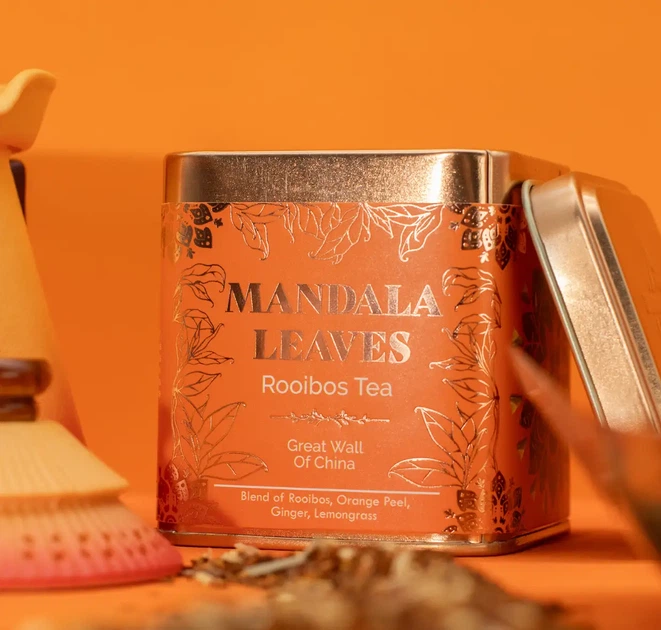 Органічний чай ройбуш у банці Велика Китайська Стіна Rooibos Great Wall of China 50г Mandala Leaves 5056368353468 - зображення 3