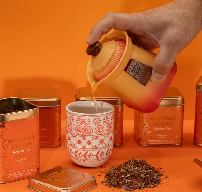 Органічний чай ройбуш у банці Велика Китайська Стіна Rooibos Great Wall of China 50г Mandala Leaves 5056368353468 - зображення 6