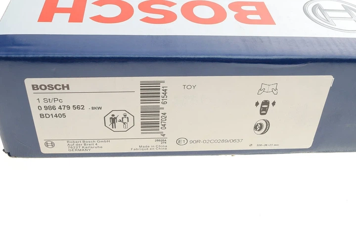 Гальмівний диск BOSCH 0986479562 Toyota Verso, Avensis 4351205090 - Фото 6 Гальмівний диск BOSCH 0986479562 Toyota Verso, Avensis 4351205090 - изображение 6