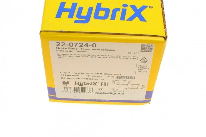 Комплект гальмівних колодок METELLI 22-0724-0 Metelli 22-0724-0 KIA Rio; Hyundai Accent, I20 581011GA20, AL0041GA00, S581011GE00 - Фото 9 Комплект гальмівних колодок METELLI 22-0724-0 Metelli 22-0724-0 KIA Rio; Hyundai Accent, I20 581011GA20, AL0041GA00, S581011GE00 - изображение 9