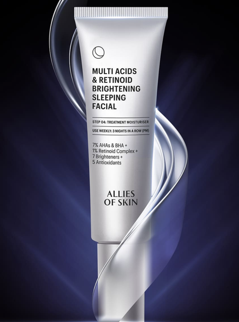 Allies of Skin Пілінг нічний мультикислотний з ретинолом Multi Acids & Retinoid Brightening Sleeping Facial 48 мл - зображення 2