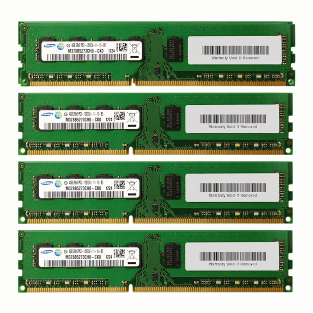 Комплект оперативної пам`яті Samsung 16 GB (4x4096MB) DDR3 1600 MHz (M378B5273CH0-CK0-4X) Б/В - Фото 1 Комплект оперативної пам`яті Samsung 16 GB (4x4096MB) DDR3 1600 MHz (M378B5273CH0-CK0-4X) Б/В - изображение 1