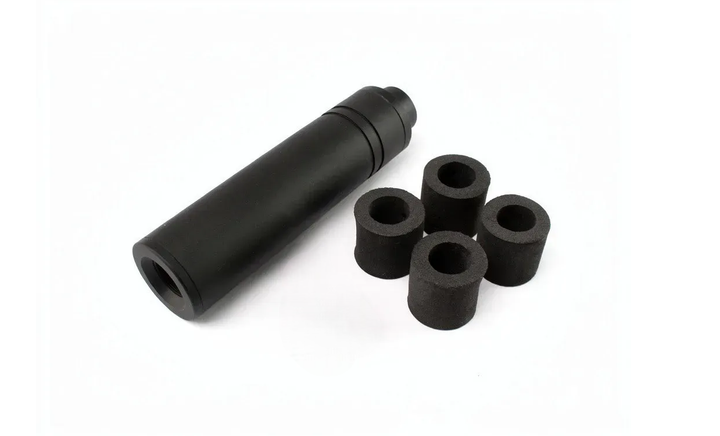 Глушник 110x27mm Short Standard (14 мм CCW) — Black [Slong Airsoft] (для страйкболу) - зображення 4