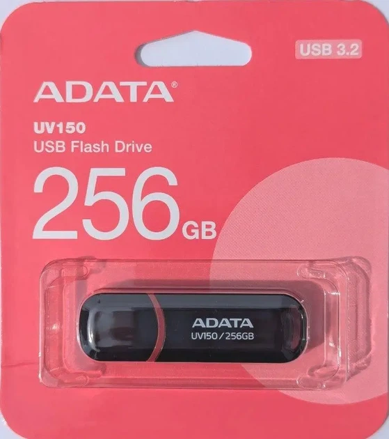 Флеш-накопитель ADATA DashDrive UV150 256GB USB 3.2 + ПОДАРОК: Переходник Type-C - изображение 2