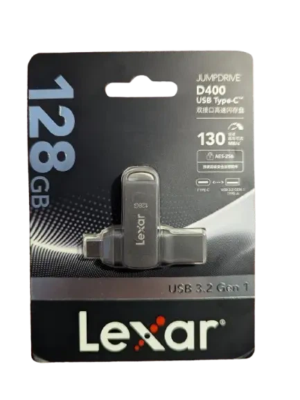 Флеш-накопитель Lexar JumpDrive D400 Dual 128 ГБ USB 3.2/Type C - Фото 4 Флеш-накопитель Lexar JumpDrive D400 Dual 128 ГБ USB 3.2/Type C - изображение 4