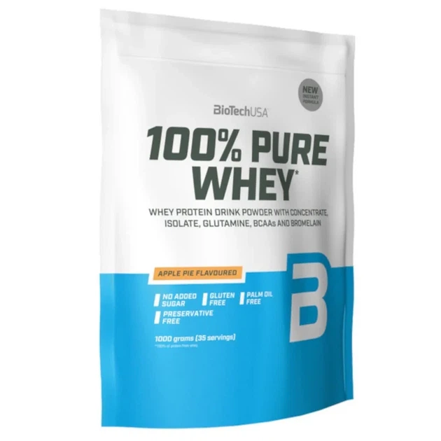 Сывороточный протеин 100% Pure Whey BioTech, яблочный пирог, 1 кг - изображение 2
