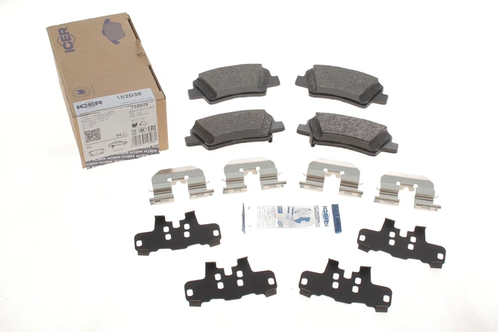 Колодки гальмові ICER 182036 KIA Ceed, Soul, Optima, Rio, Pro Ceed, Carens, Cerato; Hyundai I20, Sonata, I30, Elantra, Accent, I40, I10, Veloster 583021RA30, 48413350B0, 48413350A0 - зображення 4