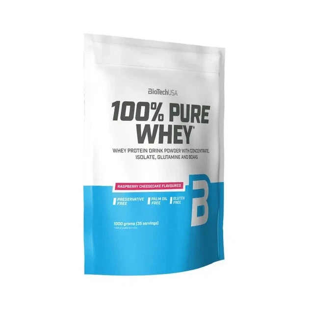 Сывороточный протеин 100% Pure Whey BioTech, малиновый чизкейк, 1 кг - Фото 1 Сывороточный протеин 100% Pure Whey BioTech, малиновый чизкейк, 1 кг - изображение 1