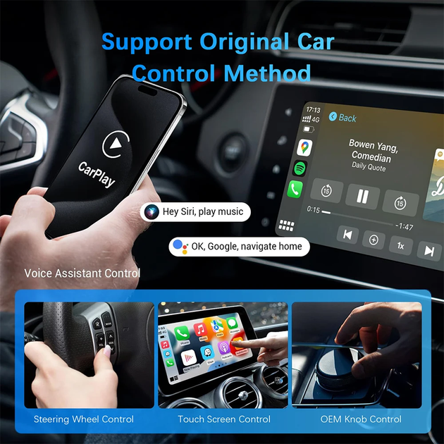 Автомобільний бездротовий адаптер CarPlay та Android Auto 2-в-1 Anyfar 5.8GHz - Фото 5 Автомобільний бездротовий адаптер CarPlay та Android Auto 2-в-1 Anyfar 5.8GHz - зображення 5
