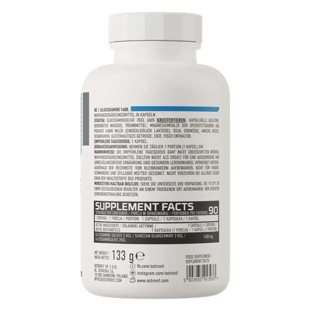 Глюкозамін Ostrovit 1400 Glucosamine 1400 90 капсул (OST-13933) - изображение 3