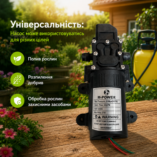 Насос 12V для аккумуляторного опрыскивателя 2203 мембранный электрический для садовых распылителей - Фото 5 Насос 12V для аккумуляторного опрыскивателя 2203 мембранный электрический для садовых распылителей - изображение 5