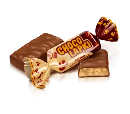 Цукерки глазуровані Roshen Шоколапки 500г - Фото 1 Цукерки глазуровані Roshen Шоколапки 500г - зображення 1