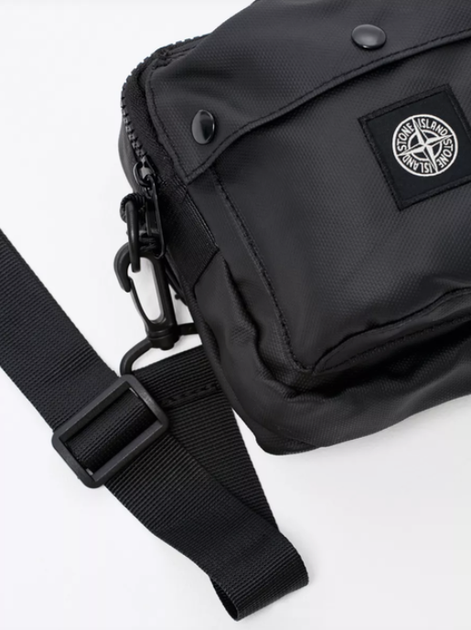 Чоловіча сумка месенджер через плече Stone Island чорна (AN)34605 - зображення 4