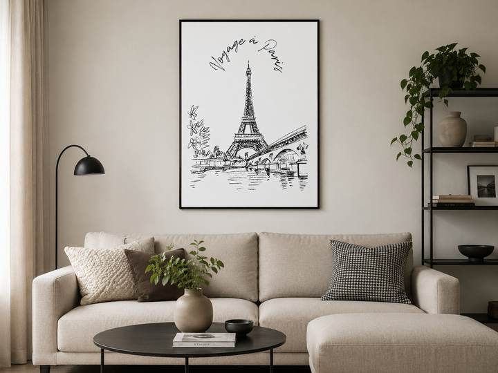 Декоративний постер “Voyage à Paris” Ейфелева вежа 50×70 см - Фото 2 Декоративний постер “Voyage à Paris” Ейфелева вежа 50×70 см - зображення 2