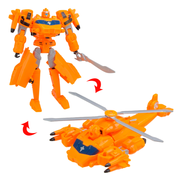 Игрушка робот-трансформер Вертолет боевой Deformable Mecha Orange 29 см XP-185 - Фото 3 Игрушка робот-трансформер Вертолет боевой Deformable Mecha Orange 29 см XP-185 - изображение 3