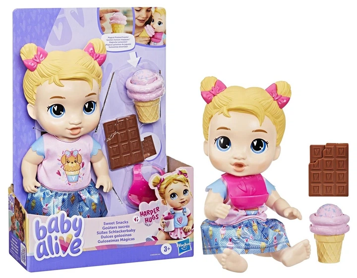 Lalka Bobas Hasbro Baby Alive: Core Nurturing Dolls – Harper Słodkie smakołyki (G1449) (5010996316769) - obraz 3