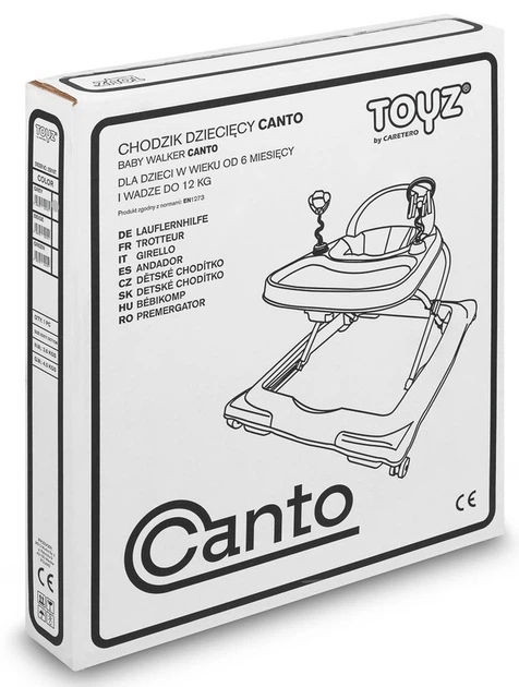 Chodzik dzieciecy Toyz by Caretero Canto 4 w 1 Szary (5903076322135) - Zdjęcie 12 Chodzik dzieciecy Toyz by Caretero Canto 4 w 1 Szary (5903076322135) - obraz 12